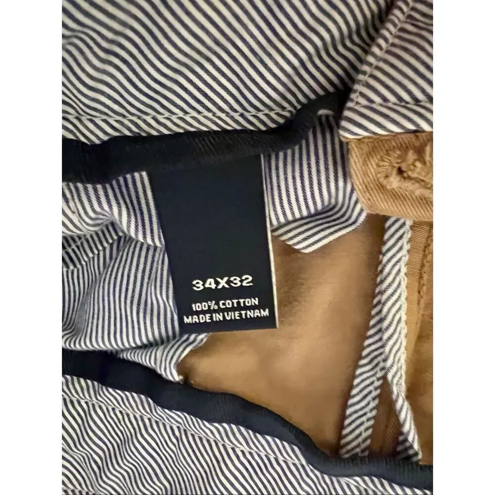 Daniel Cremieux Men’s Dress Pants Khaki Stretch Flat Front Size 34X32